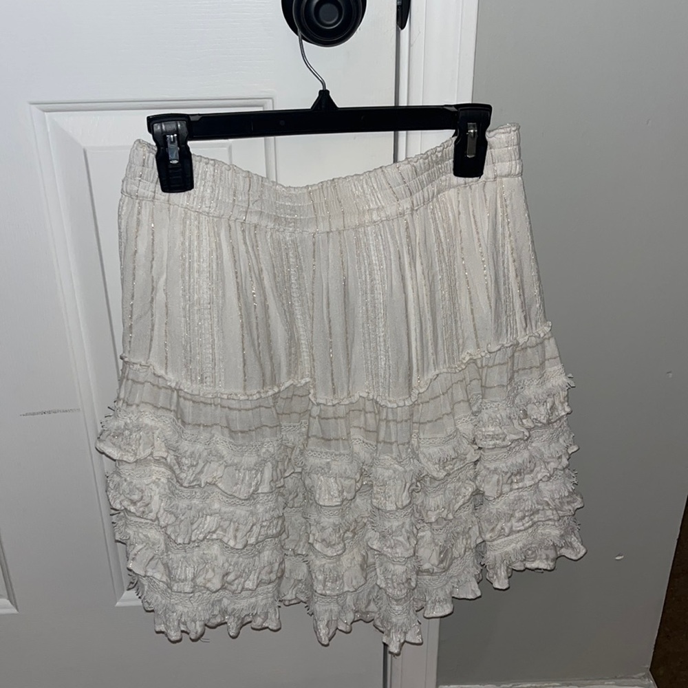 Ruffled White Skirt